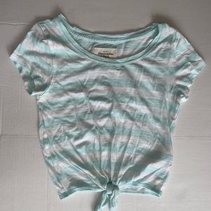Stripped, tied crop top